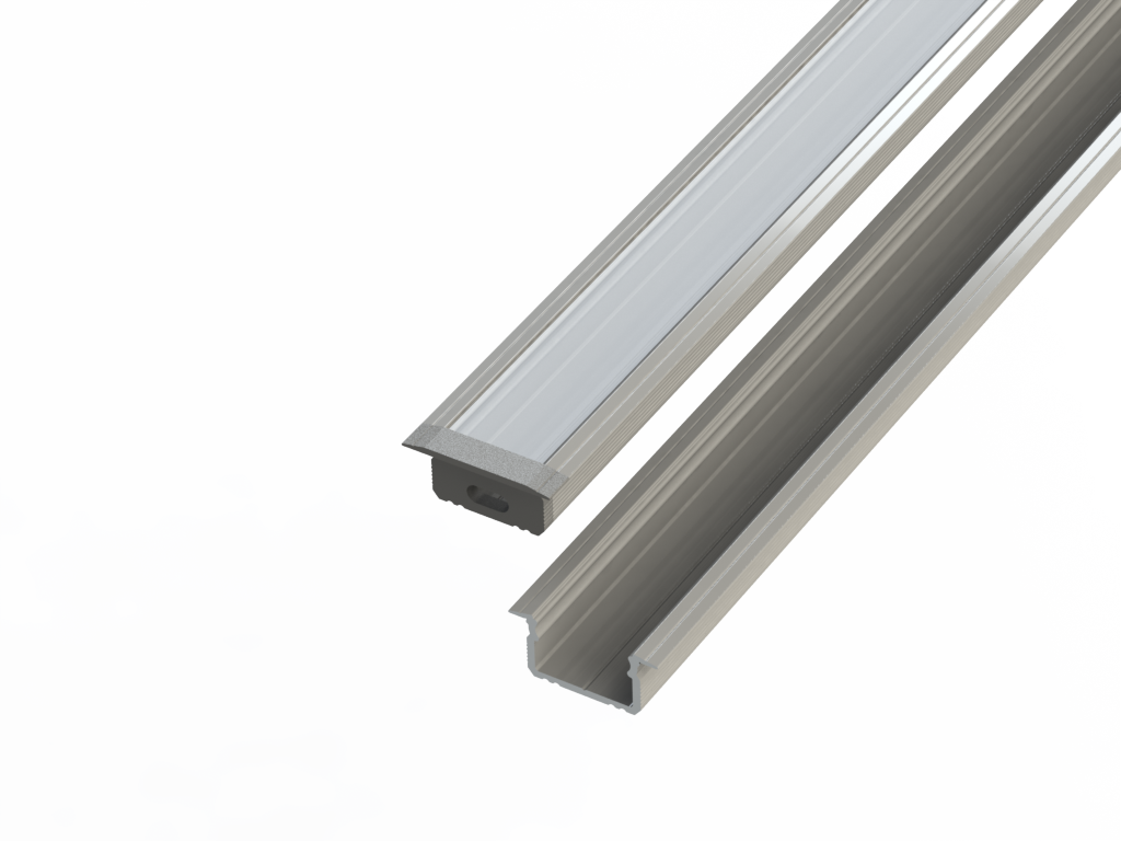 Wpuszczany profil ALU anoda srebrny 9x16mm 4150mm GROOVE anoda silver