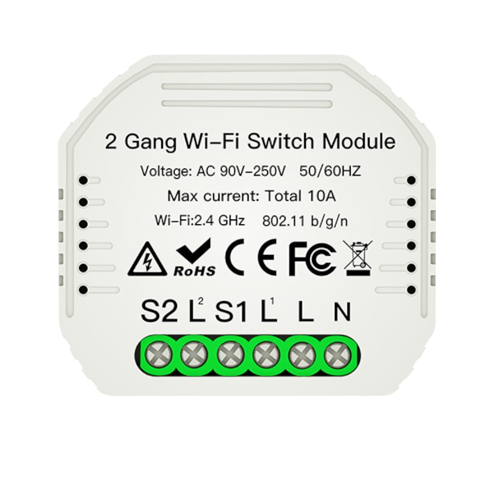 Przekaźnik Dopuszkowy 2-Kanałowy Wi-Fi + RF Moes MS-104B Tuya