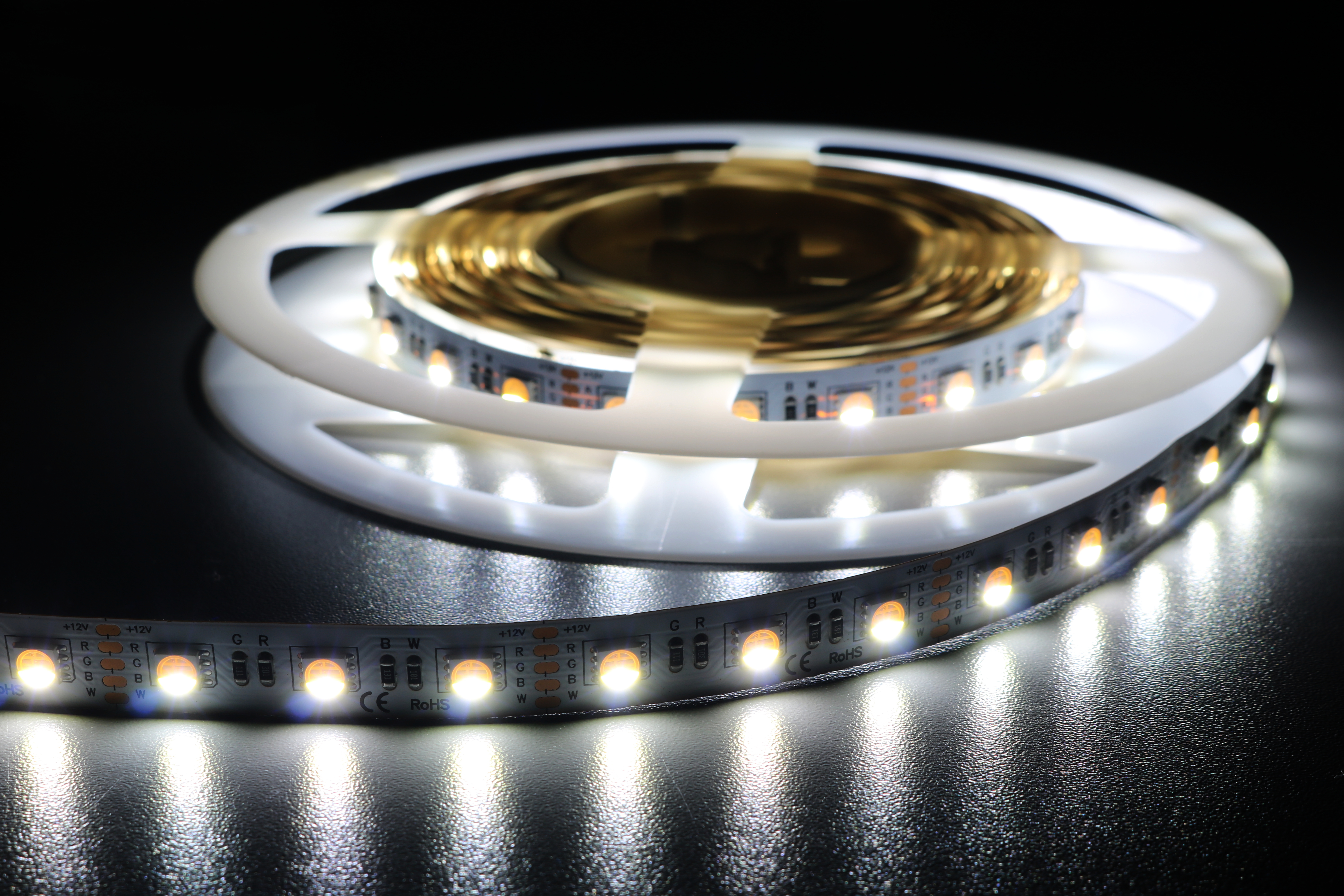 Profesjonalna tasma LED 19.2W/m, 12V, 60LED RGB + W 6500K, IP33